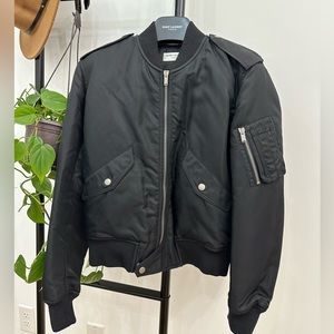 *Brand new* YSL black nylon bomber jacket. NWT!!